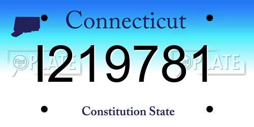 I219781 Connecticut License Plate