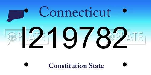 I219782 Connecticut License Plate