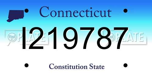 I219787 Connecticut License Plate