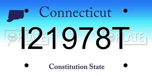 I21978T Connecticut License Plate