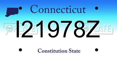 I21978Z Connecticut License Plate