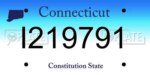 I219791 Connecticut License Plate