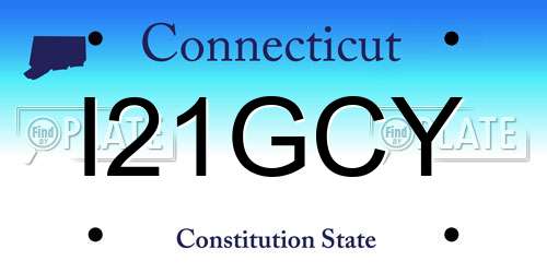 I21GCY Connecticut License Plate