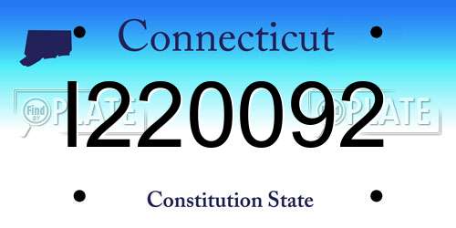 I220092 Connecticut License Plate