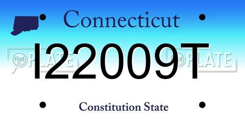 I22009T Connecticut License Plate