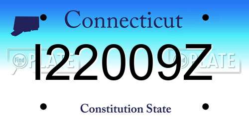 I22009Z Connecticut License Plate
