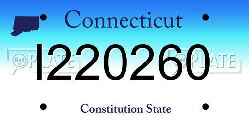 I220260 Connecticut License Plate
