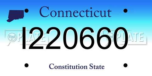 I220660 Connecticut License Plate