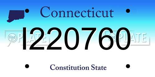 I220760 Connecticut License Plate