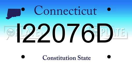 I22076D Connecticut License Plate