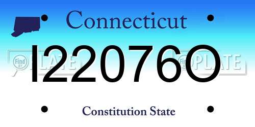 I22076O Connecticut License Plate