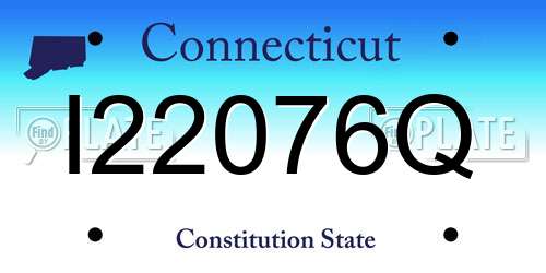I22076Q Connecticut License Plate