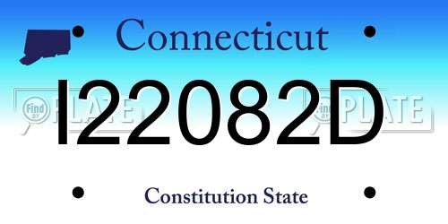 I22082D Connecticut License Plate