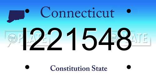 I221548 Connecticut License Plate