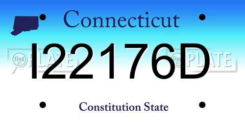 I22176D Connecticut License Plate