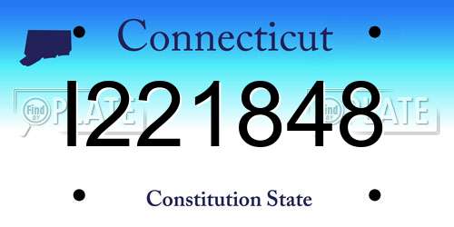 I221848 Connecticut License Plate