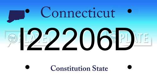 I22206D Connecticut License Plate