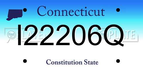 I22206Q Connecticut License Plate