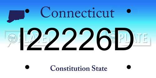 I22226D Connecticut License Plate