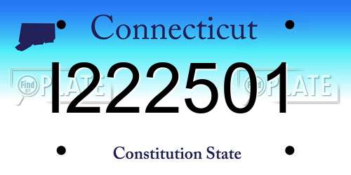 I222501 Connecticut License Plate