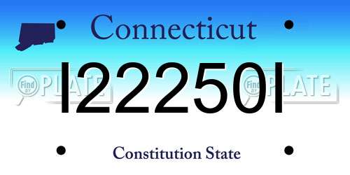 I22250I Connecticut License Plate
