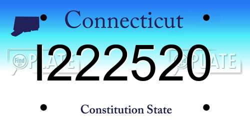 I222520 Connecticut License Plate