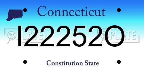 I22252O Connecticut License Plate