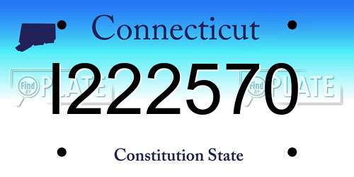 I222570 Connecticut License Plate