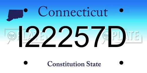 I22257D Connecticut License Plate