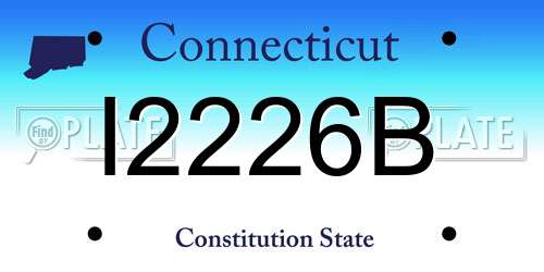I2226B Connecticut License Plate