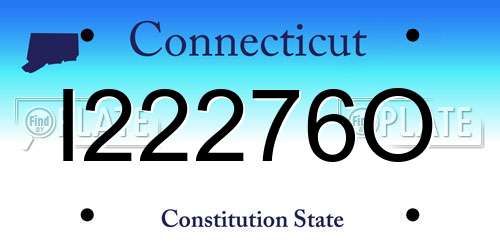 I22276O Connecticut License Plate