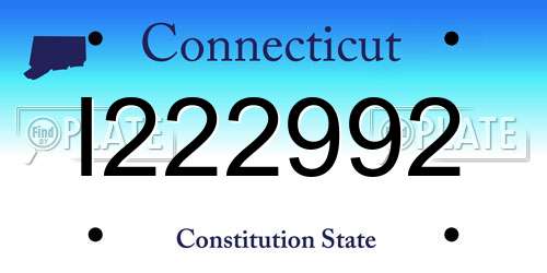 I222992 Connecticut License Plate