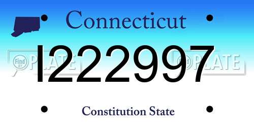 I222997 Connecticut License Plate