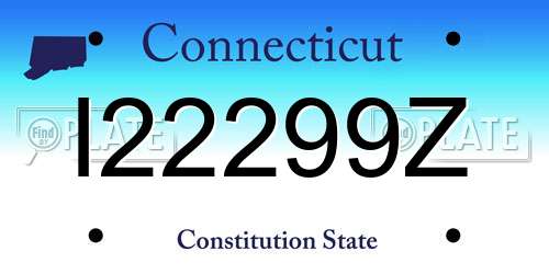 I22299Z Connecticut License Plate