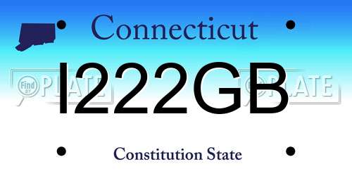 I222GB Connecticut License Plate