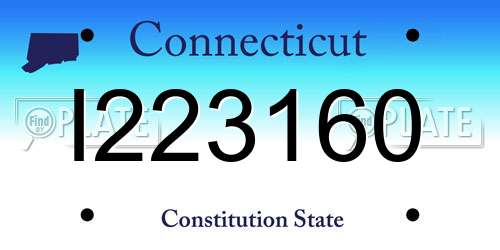 I223160 Connecticut License Plate