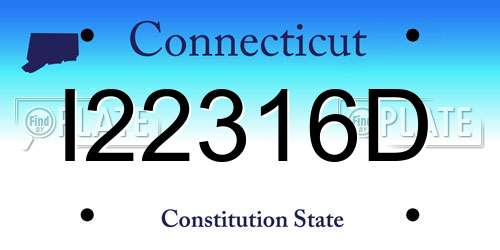 I22316D Connecticut License Plate