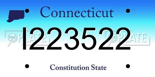 I223522 Connecticut License Plate