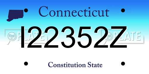 I22352Z Connecticut License Plate