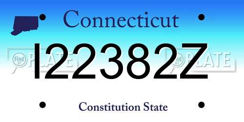 I22382Z Connecticut License Plate