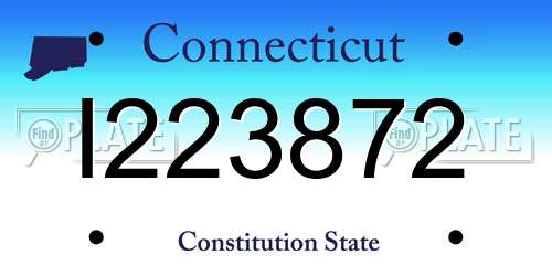 I223872 Connecticut License Plate