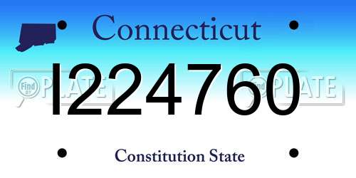 I224760 Connecticut License Plate