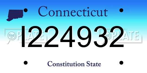 I224932 Connecticut License Plate