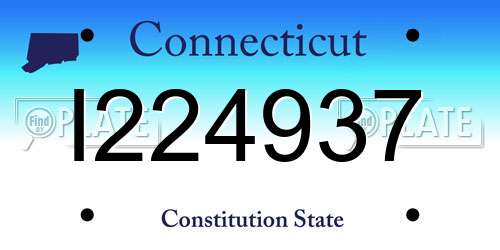I224937 Connecticut License Plate