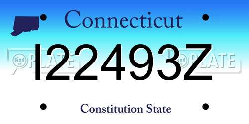 I22493Z Connecticut License Plate