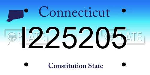 I225205 Connecticut License Plate