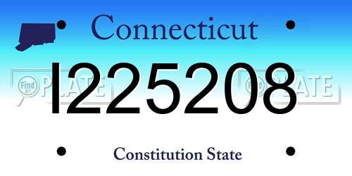 I225208 Connecticut License Plate