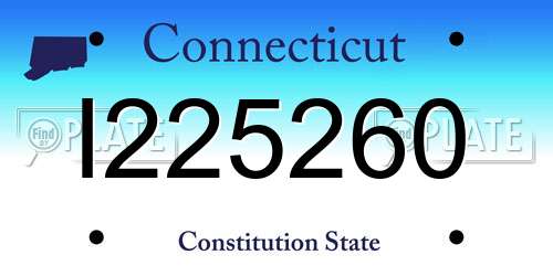 I225260 Connecticut License Plate