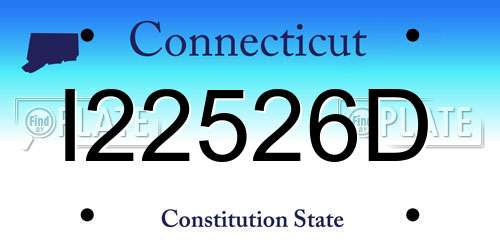 I22526D Connecticut License Plate