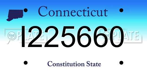 I225660 Connecticut License Plate